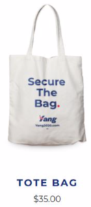 Andrew Yang Secure the Bag tote
